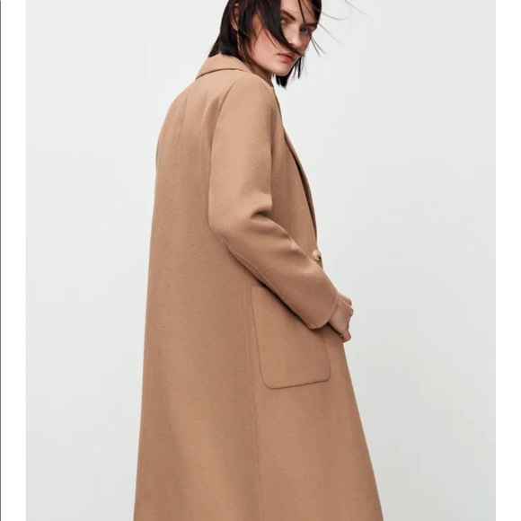 Zara Jackets & Blazers - ✨Brand New Zara Camel Buttoned Masculine Coat✨